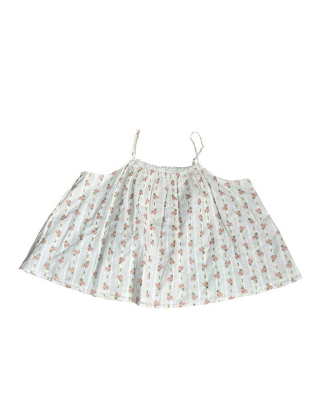 Janie and Jack White Floral Spaghetti-Strap Tank with Pink Roses